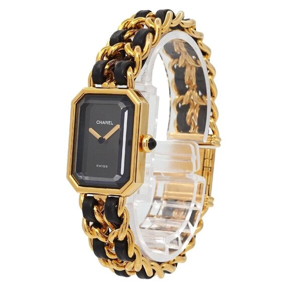 CHANEL Premiere Size L H0001 Vintage Quartz Black Dial Ladies Watch 90288604 - Picture 1 of 6